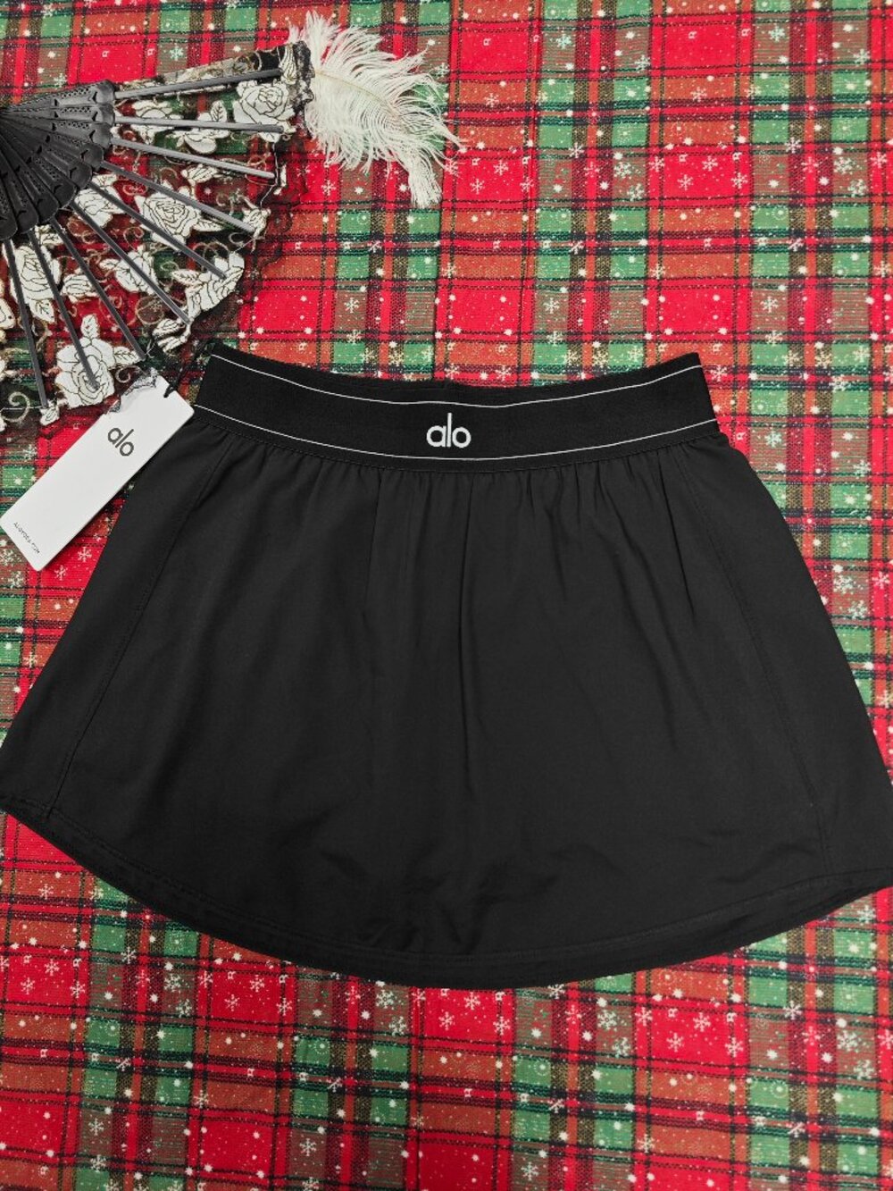 ALO Yoga Black Match Point Tennis Skirt💟High Waist, for Sports/Holiday Travel - Picture 2 of 8
